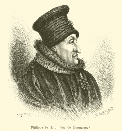 Philip the Bold, Duke of Burgundy (engraving) by French School