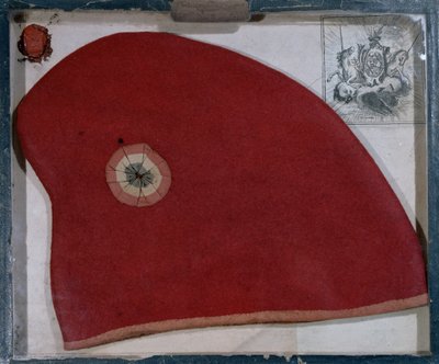 Phrygian Cap with a red, white and blue cockade from the period of the French Revolution by French School