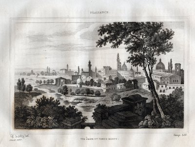 Piacenza - Engraving from “Picturesque Italy” by M. de Norvins, Ch. Nodier 1834-1836 by French School