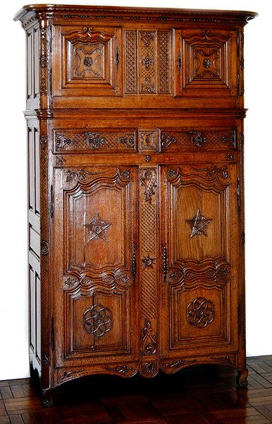 Picardy Wardrobe with Masonic Decoration, c.1740 by French School