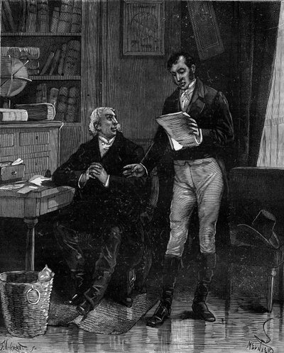 Pierre Simon de Laplace (1749-1827), French astronomer, mathematician and physicist, communicating his own work on Euler
