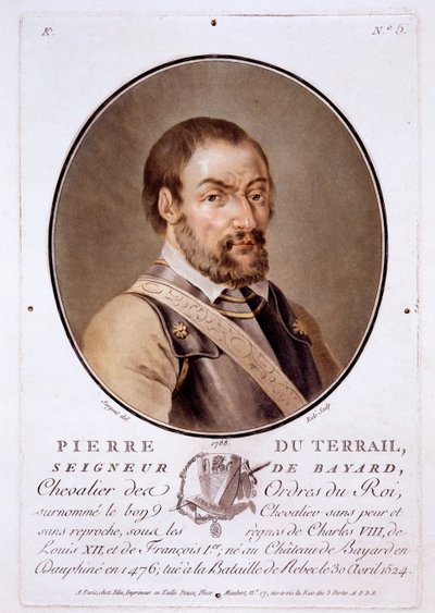 Pierre du Terrail, Seigneur de Bayard, from Portraits des grands hommes, femmes illustres, et sujets memorables de France by French School