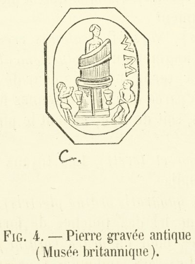 Ancient Engraved Stone, British Museum (engraving) by French School