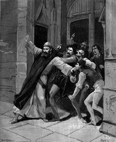 Pietro Paolo Sarpi, known as Fra Paolo, of the Order of the Servites of Mary (1552-1623) Venetian historian wounded by assassins on 5 October 1607 in Venice by French School