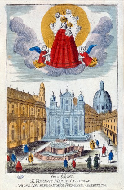 Pilgrims visiting the shrine of Our Lady of Loretto, 18th century by French School