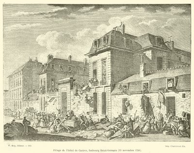 Pillage of the Hotel de Castres, Faubourg Saint-Germain, 13 November 1790 by French School