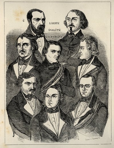 Electoral placard 1848 - French republican politicians by French School