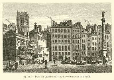 Place du Chatelet in 1818; after a drawing by Goblain by French School