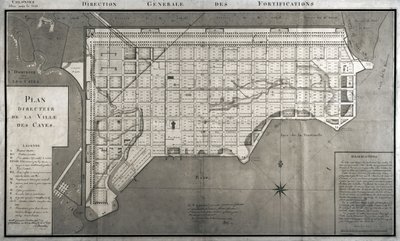 Master Plan of the City of Les Cayes, 1789 by French School