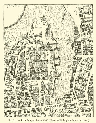 Plan of the Quarter in 1550, Facsimile of the Plan by du Cerceau by French School