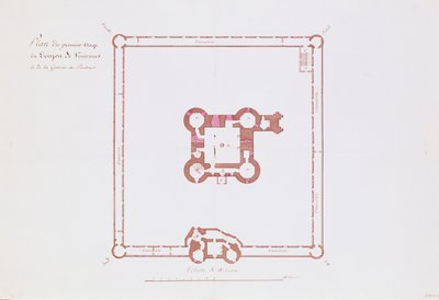 Plan for the first floor of the Donjon at Vincennes, 1810 by French School