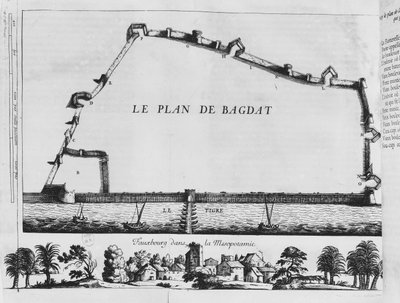 Plan of Baghdad, from Les Six Voyages de J. B. Tavernier, 1676 by French School