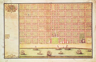 Plan of New Orleans, 1738 by French School