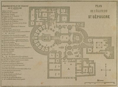 Plan of the Church of the Holy Sepulchre, Jerusalem by French School