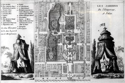 Plan of the Gardens of the Emperor of Peking, from Jardins Anglo-Chinois a la Mode, by George Louis le Rouge, published c.1776-78 by French School
