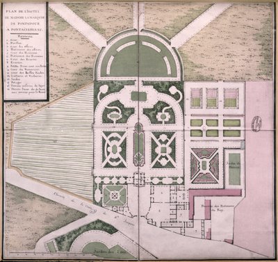 Plan of the Hotel of Madame de Pompadour in Fontainebleau by French School