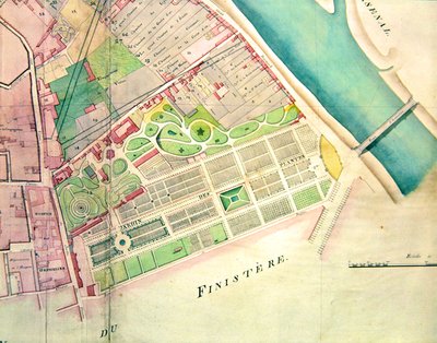 Plan of the Jardin des Plantes in Paris during the Empire period by French School