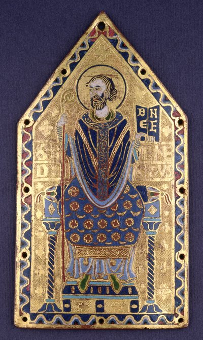 Plaque with Image of St. Benedict by French School