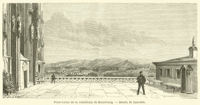 Platform of the Strasbourg Cathedral (engraving) by French School