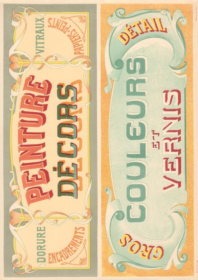 Plate 22: Signage models for Art Nouveau letter painter by French School