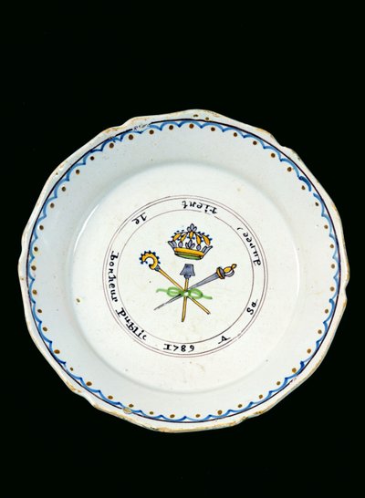 Plate Decorated with the Three Orders under the Royal Crown by French School