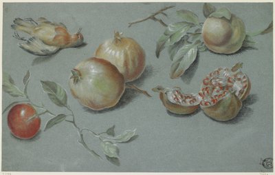 Pomegranates and Dead Bird, Early 19th Century by French School