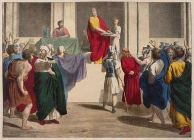 Pontius Pilate Washing His Hands Before Jesus by French School