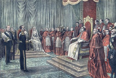 Pope Pius XI Receives the Rulers of Spain in Solemn Audience in 