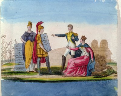 Popular Imagery in praise of Bolivar, c.1820-30 by French School