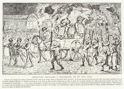 Popular Execution at Strasbourg, 25 June 1791 by French School