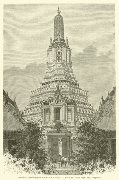 Portal of the Great Pagoda of Wat-Chan, in Bangkok by French School