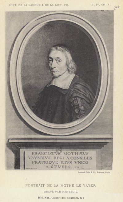 Portrait of La Mothe Le Vayer by French School