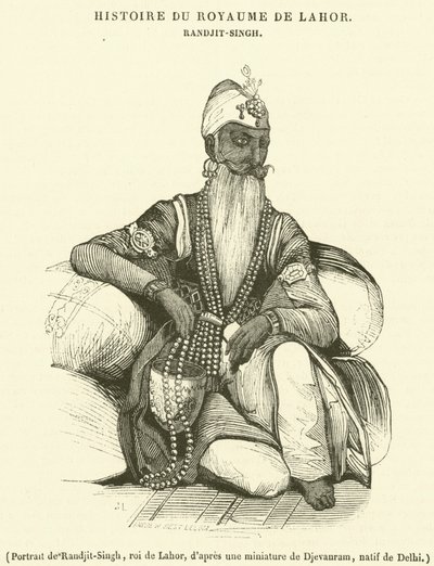 Portrait of Randjit-Singh, King of Lahore by French School