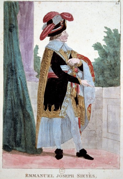 Portrait of Abbe Emmanuel Sieyes, Member of the Executive Board. Engraving of the 19th Century by French School