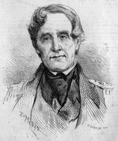 Portrait of Admiral Edmund Lyons (1790-1858), commander of the British Navy during the Crimean War (1853-1856). Engraving by Morin in 