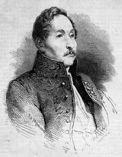 Portrait of Alexandre Denis Abel de Pujol (1787-1861), French painter. Engraving in Le Monde Illustré n°235 of 12 October 1861 by French School