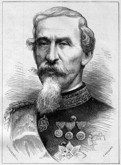 Portrait of Alfonso Ferrero de La Marmora, general and Italian politician. Engraving in Le Monde Illustré n°1085 of 19 January 1878 by French School