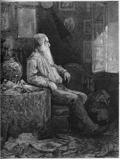 Portrait of Alphonse Karr (1808-1898), French novelist and playwright. Engraving in Le Monde Illustré n°1122 of 28 September 1878. by French School