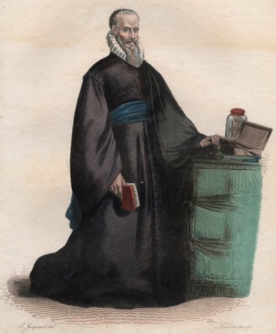 Portrait of Ambroise Paré, French surgeon. Illustration from 