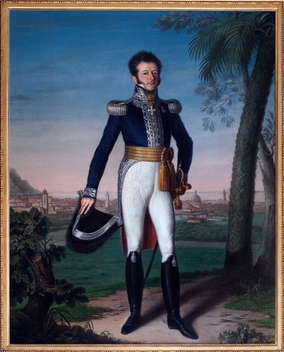 Portrait of Annibal de Saluces, Governor of Nice under Restoration - Painting by Jean Vacca by French School