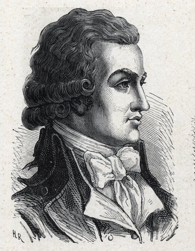 Portrait of Antoine Pierre Joseph Marie Barnave (1761-1793) French politician. Engraving from 1889. Private collection by French School
