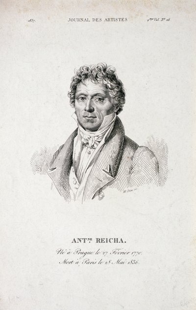 Portrait of Antoine Reicha (1770-1836) from the Journal des Artistes by French School