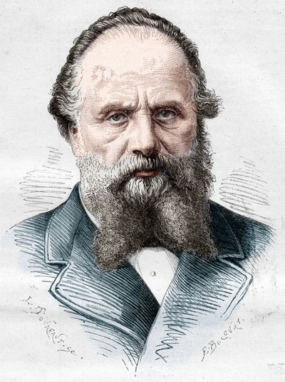 Portrait of Aristide Boucicaut, French trader, director of the department stores of Bon Marche. Engraving in Le Monde Illustré n°1082 of 5 January 1878 by French School