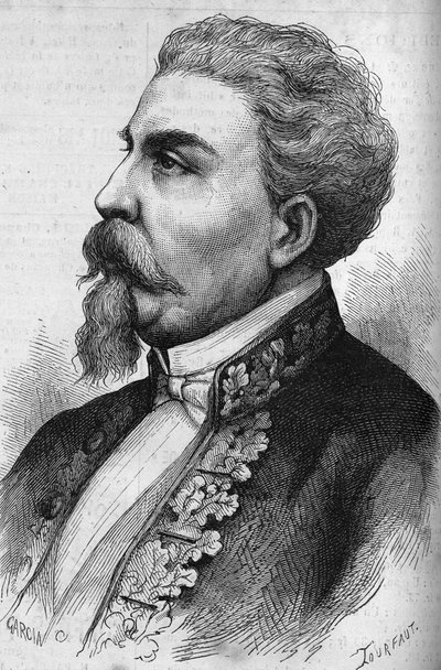 Portrait of Benedetto Cairoli (1825-1889), Italian statesman. Engraving in "Le Monde Illustre" n°1132 of 7 December 1878. by French School