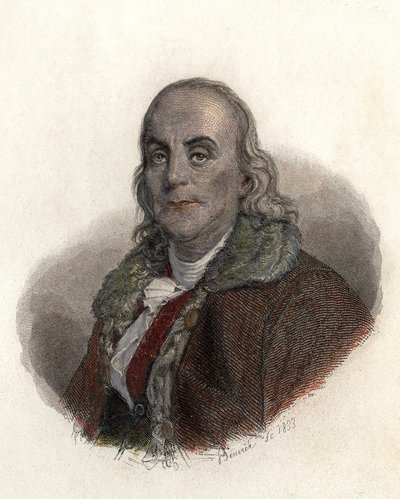 Portrait of Benjamin Franklin (1706-1790), American physicist, philosopher, and politician by French School