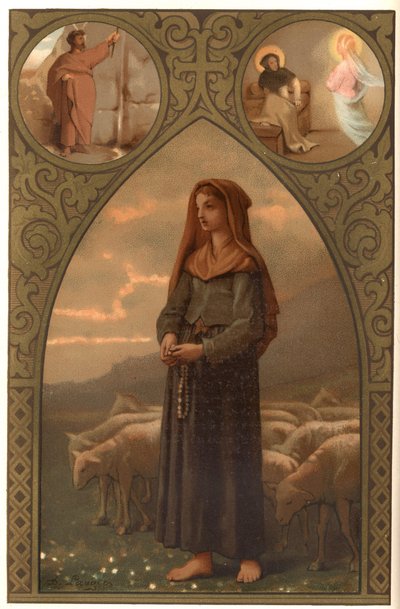 Portrait of Bernadette Soubirous (1844-1879), Shepherdess in Lourdes, Hautes Pyrenees by French School