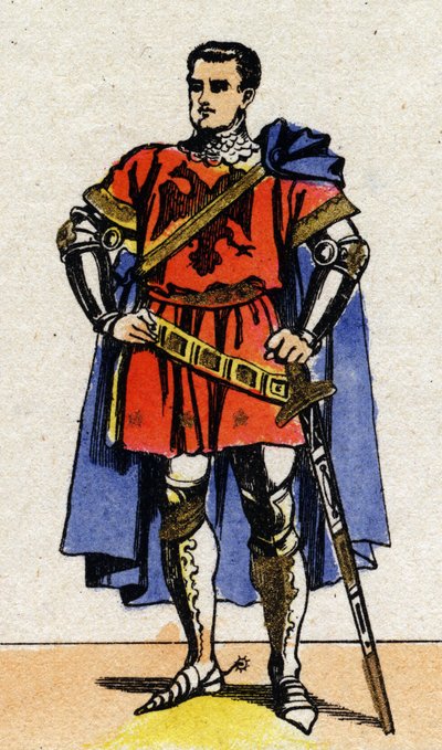 Portrait of Bertrand du Guesclin (c. 1320-1380), constable of France. by French School