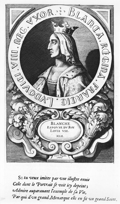 Portrait of Blanche de Castille (1185-1252) by French School