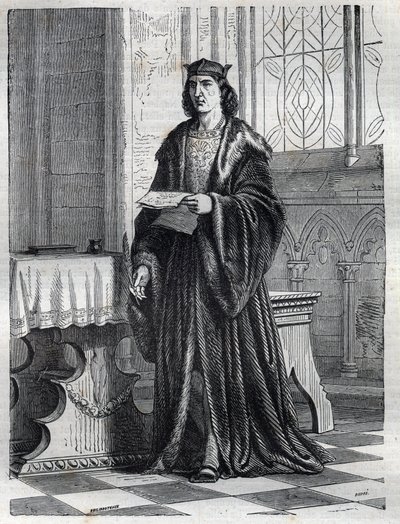Portrait of Cardinal Pietro Carafa or Caraffa or John Peter Caraffa future Pope Paul IV (Paolo IV 1476-1559) Engraving in 