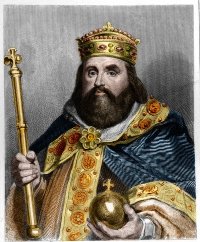 Portrait of Charles III the Fat (839-888) Emperor of the West (881 - 887) and Regent of France (884 - 887) - in 